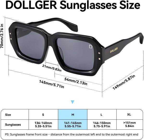 Retro Oversized Square Polarized Sunglasses for Men and Women – Fashion UV Protection Shades D1240401 - Image 6