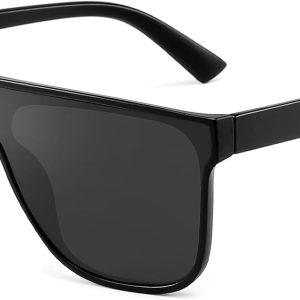 Dollger Square Oversized Sunglasses for Women Men, Womens Fashion Lens Flat Top Shield Shades, Sunglasses Womens Trendy