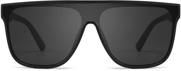 Dollger Square Oversized Sunglasses for Women Men, Womens Fashion Lens Flat Top Shield Shades, Sunglasses Womens Trendy - Image 2