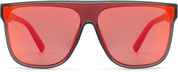 Dollger Square Oversized Sunglasses for Women Men, Womens Fashion Lens Flat Top Shield Shades, Sunglasses Womens Trendy - Image 8