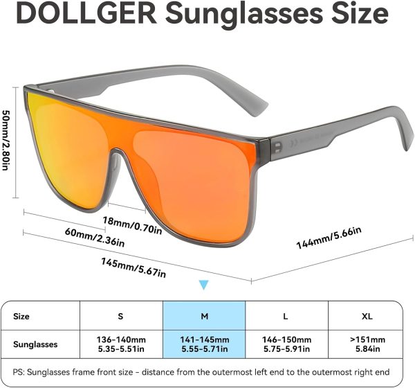 Dollger Square Oversized Sunglasses for Women Men, Womens Fashion Lens Flat Top Shield Shades, Sunglasses Womens Trendy - Image 11