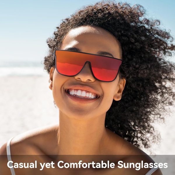 Dollger Square Oversized Sunglasses for Women Men, Womens Fashion Lens Flat Top Shield Shades, Sunglasses Womens Trendy - Image 12