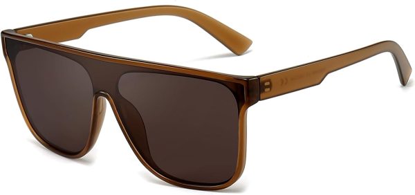 Dollger Square Oversized Sunglasses for Women Men, Womens Fashion Lens Flat Top Shield Shades, Sunglasses Womens Trendy - Image 13