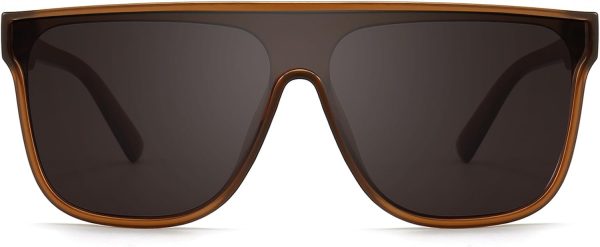 Dollger Square Oversized Sunglasses for Women Men, Womens Fashion Lens Flat Top Shield Shades, Sunglasses Womens Trendy - Image 14