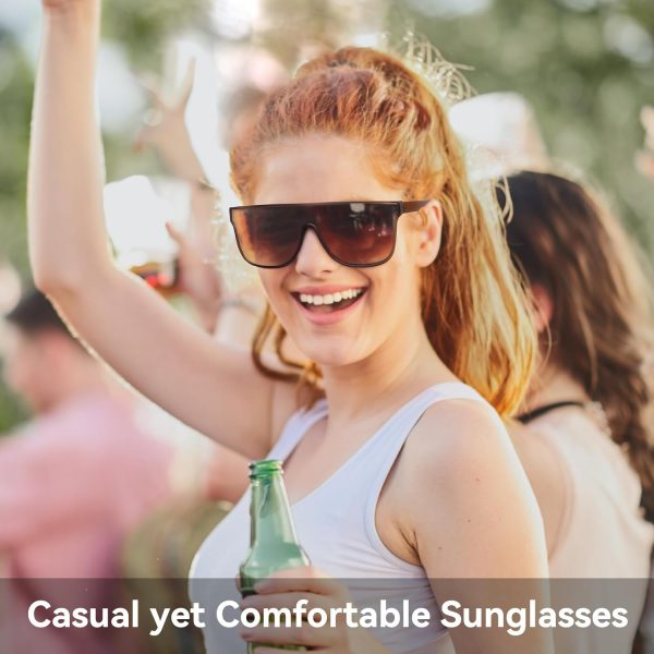 Dollger Square Oversized Sunglasses for Women Men, Womens Fashion Lens Flat Top Shield Shades, Sunglasses Womens Trendy - Image 15
