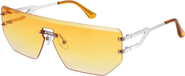 Dollger Rimless Y2k Sunglasses for Women,Rectangle Y2k Glasses Candy Color,Sunglasses Trendy Square for Frameless Eyewear - Image 13