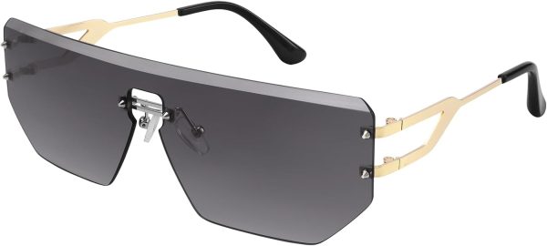 Dollger Rimless Y2k Sunglasses for Women,Rectangle Y2k Glasses Candy Color,Sunglasses Trendy Square for Frameless Eyewear - Image 19