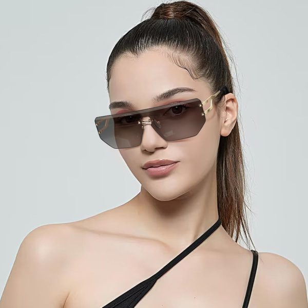 Dollger Rimless Y2k Sunglasses for Women,Rectangle Y2k Glasses Candy Color,Sunglasses Trendy Square for Frameless Eyewear - Image 21