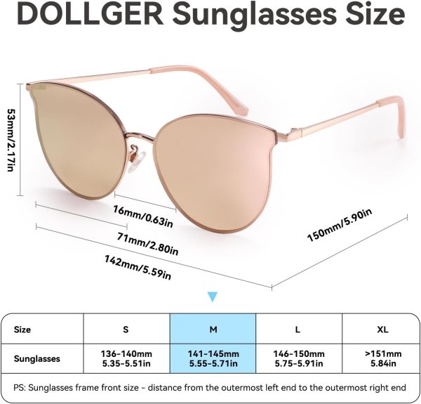 Dollger Cat Eye Sunglasses for Women Men Retro Trendy Cateye Metal Sun Glassses Round Frame UV Protection - Image 5