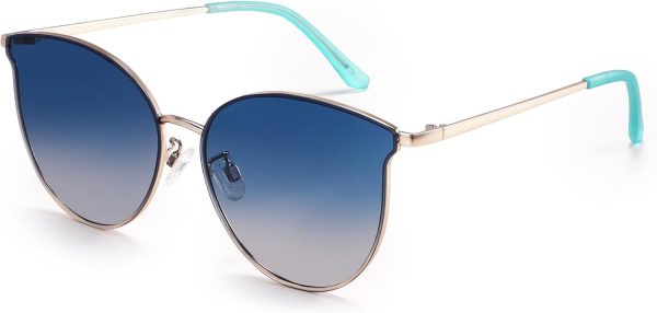 Dollger Cat Eye Sunglasses for Women Men Retro Trendy Cateye Metal Sun Glassses Round Frame UV Protection - Image 7