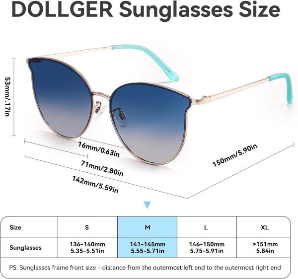 Dollger Cat Eye Sunglasses for Women Men Retro Trendy Cateye Metal Sun Glassses Round Frame UV Protection - Image 11
