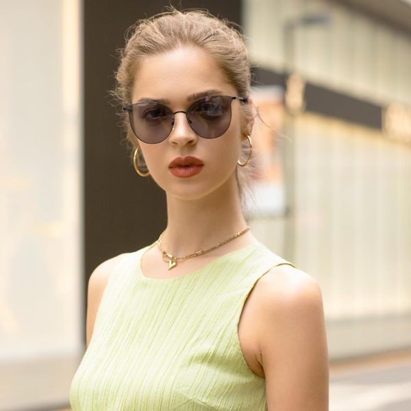 Dollger Cat Eye Sunglasses for Women Men Retro Trendy Cateye Metal Sun Glassses Round Frame UV Protection - Image 14