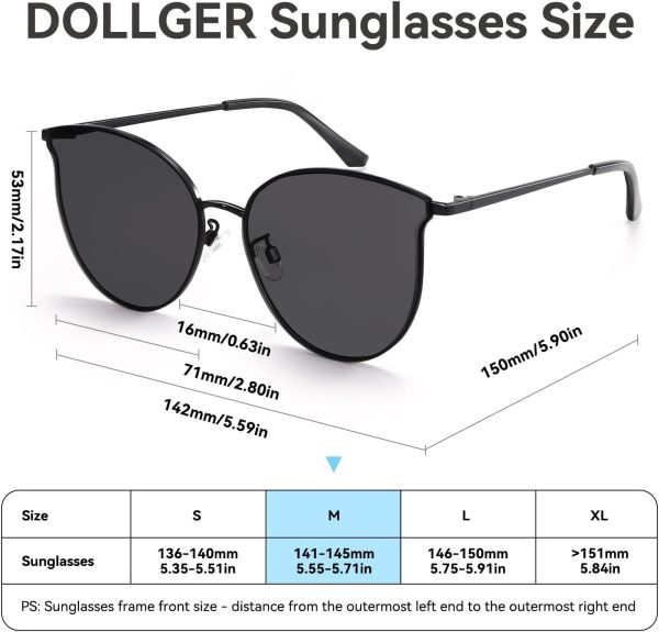 Dollger Cat Eye Sunglasses for Women Men Retro Trendy Cateye Metal Sun Glassses Round Frame UV Protection - Image 17