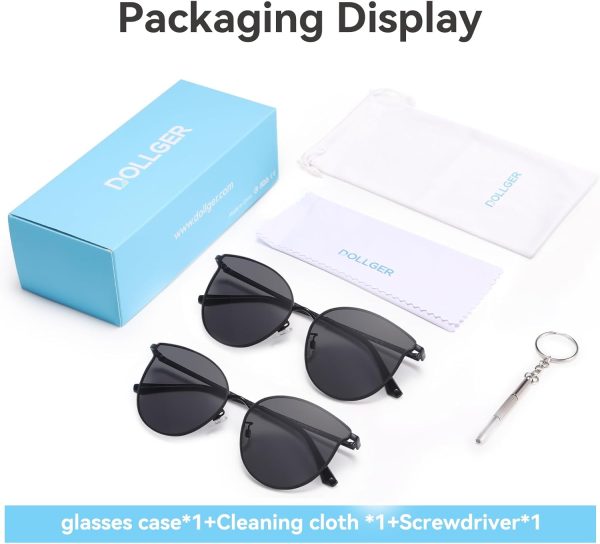 Dollger Cat Eye Sunglasses for Women Men Retro Trendy Cateye Metal Sun Glassses Round Frame UV Protection - Image 18