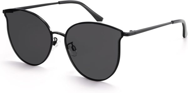 Dollger Cat Eye Sunglasses for Women Men Retro Trendy Cateye Metal Sun Glassses Round Frame UV Protection - Image 19
