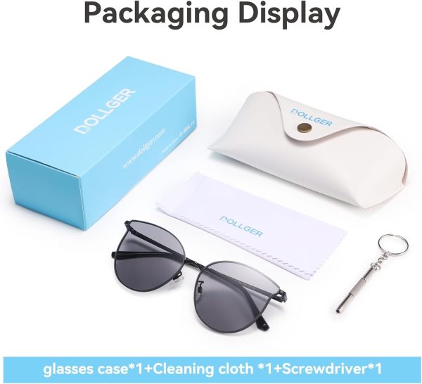 Dollger Cat Eye Sunglasses for Women Men Retro Trendy Cateye Metal Sun Glassses Round Frame UV Protection - Image 20