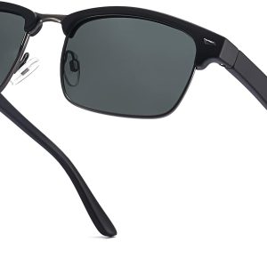 Dollger Polarized Sunglasses Men Half Frame Square Semi-Rimless Driving Sun Glasses Shades for Men UV400 Protection