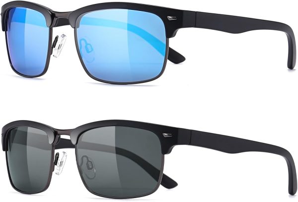 Dollger Polarized Sunglasses Men Half Frame Square Semi-Rimless Driving Sun Glasses Shades for Men UV400 Protection - Image 7
