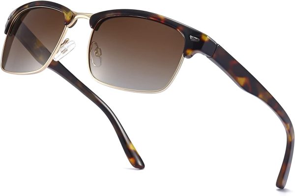 Dollger Polarized Sunglasses Men Half Frame Square Semi-Rimless Driving Sun Glasses Shades for Men UV400 Protection - Image 10