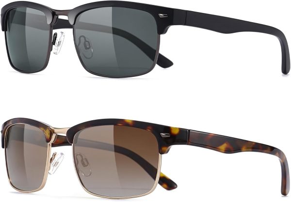 Dollger Polarized Sunglasses Men Half Frame Square Semi-Rimless Driving Sun Glasses Shades for Men UV400 Protection - Image 16
