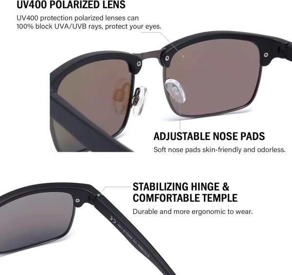 Dollger Polarized Sunglasses Men Half Frame Square Semi-Rimless Driving Sun Glasses Shades for Men UV400 Protection - Image 19